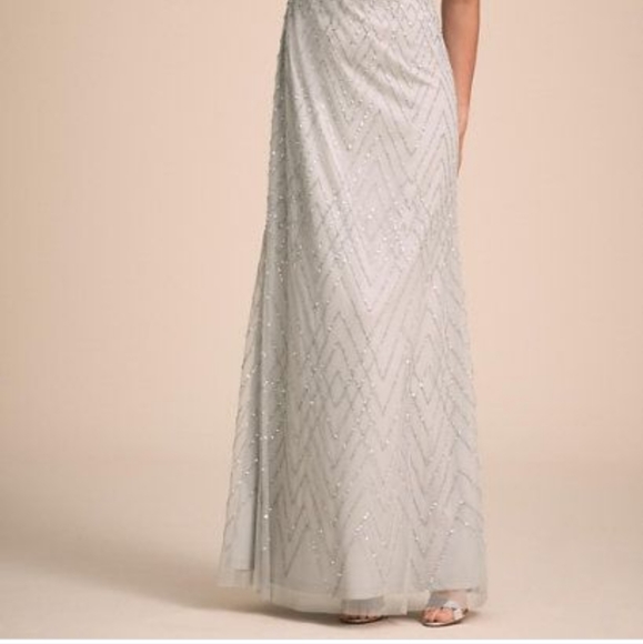 BHLDN Blaise Maxi Dress Size Size 10 light gray. - Picture 5 of 8